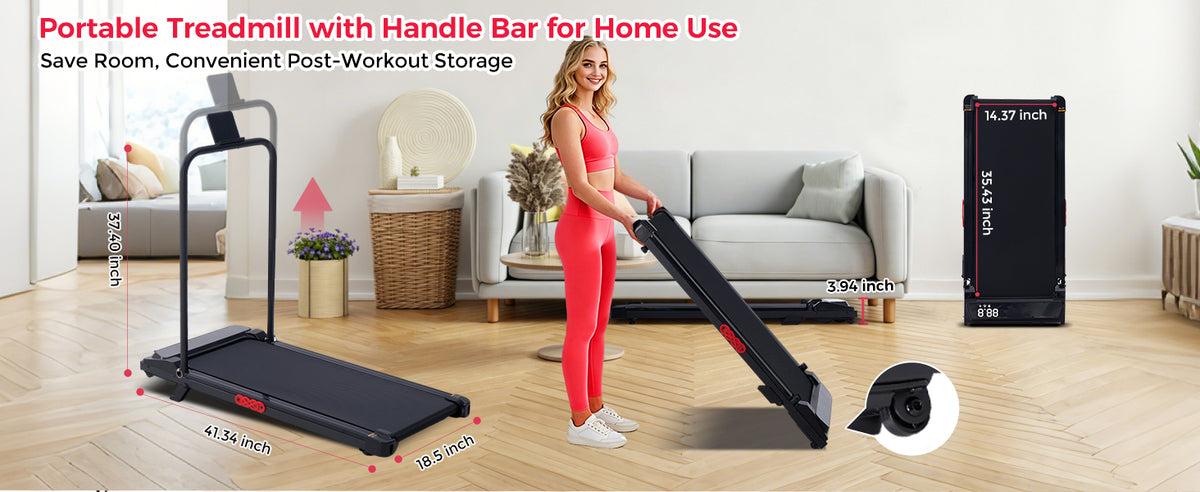Potupus V300-DYV Under-Desk Walking Treadmill – Black-A1 – product detail