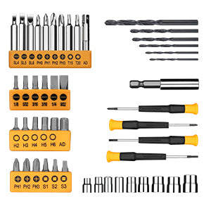 DEKOPRO 126-Piece Cordless Drill and Hand Tool Set – Yellow – product detail