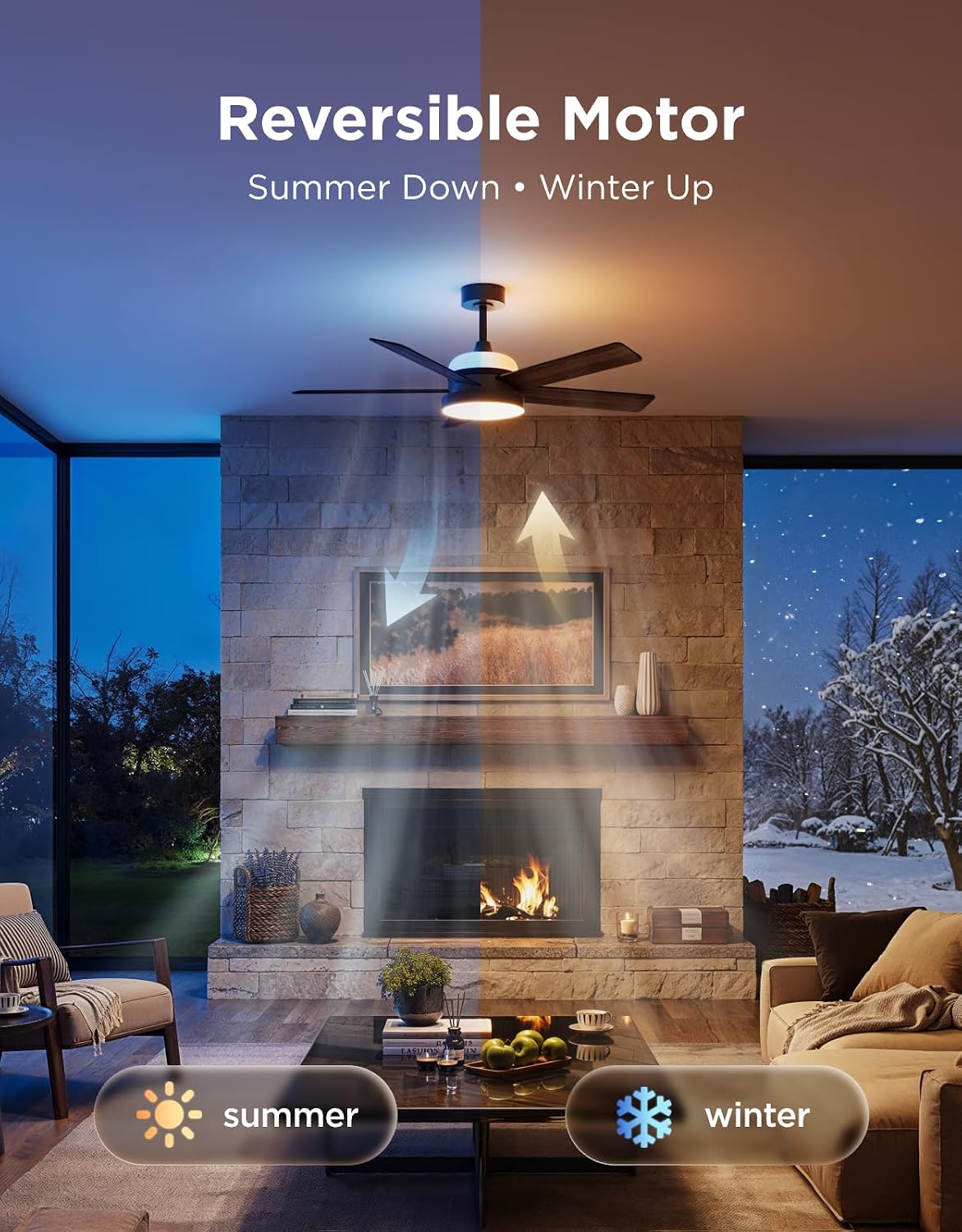 Govee 52-Inch Smart Ceiling Fan with RGBIC Lighting, Black