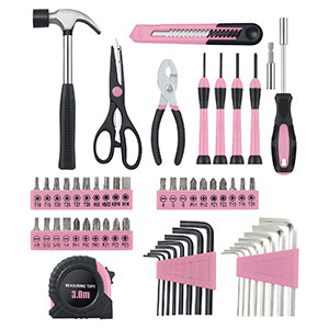 MARTCOLOR M836-Pink 58-Piece Household Hand Tool Kit – Pink – product detail