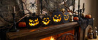 EAMBRITE 806051 4-Pack Lighted Metal Pumpkin Yard Stakes – black – product detail