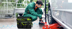NECKORY QI-065 Wide-Mouth Tool Bag with Shoulder Strap – M, Army Green & Black – M / Army Green & Black – product detail
