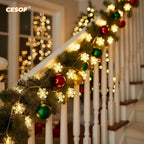 CESOF Warm White Snowflake String Lights, 20 ft