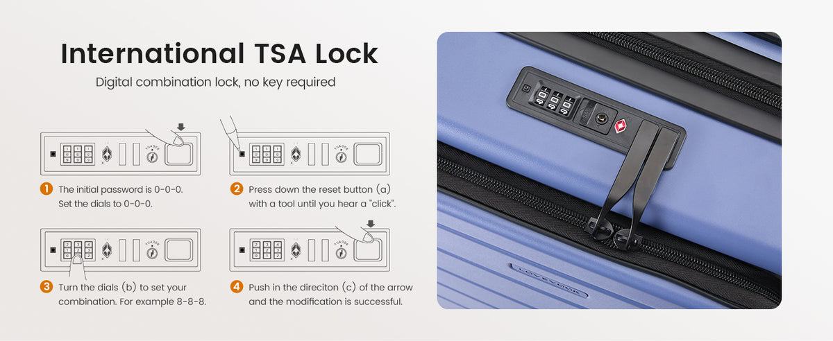 LOVEVOOK VYUB5188LK30M-T2 Hardside Carry-On Suitcase – 20 inch, Blue – Blue / 20 inch – product detail