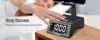 TechGlow Bluetooth Speaker Stand with Dual Alarm Clock, Black