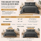 CozyLux Queen Comforter and Sheet Set, 7 Pieces, Dark Grey