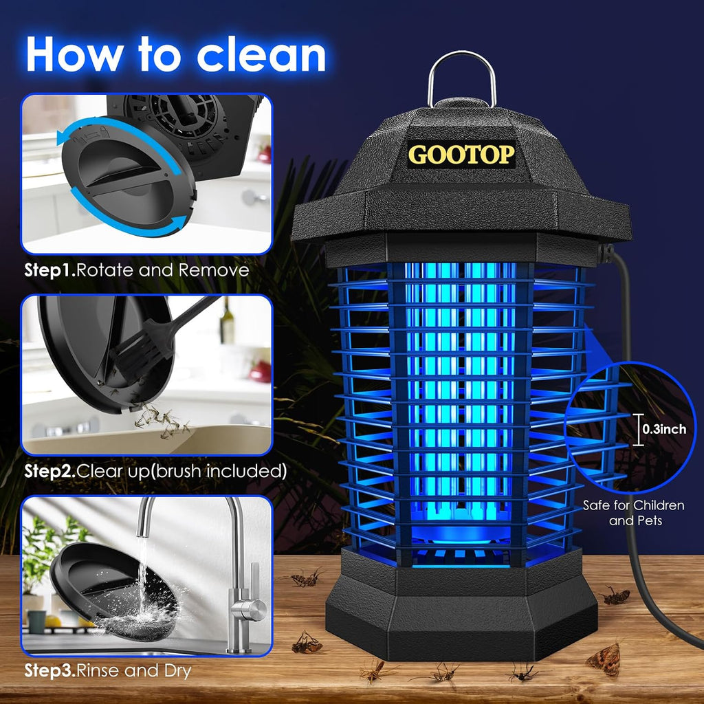 GOOTOP Plug-In Electric Bug Zapper, Black