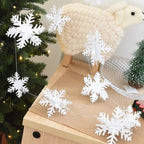 OuMuaMua White 3D Snowflake and Garland Set, 14 Pieces