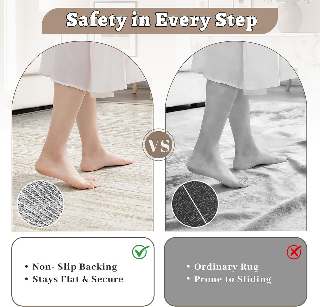 Zomfy Printed Area Rug, Beige, 8 x 10 ft