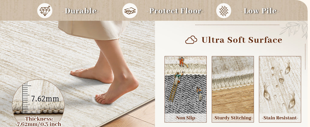 Zomfy Printed Area Rug, Beige, 8 x 10 ft