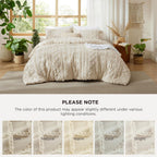 Bedsure Tufted Queen Comforter Set, 3 Pieces, Beige