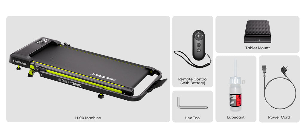 HADMAX H100 Walking Treadmill – Chartreuse – product detail
