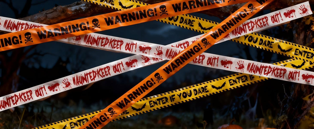 ONFAON 3-Piece Non-Adhesive Halloween Caution Tape Bundle – Red or Orange – product detail