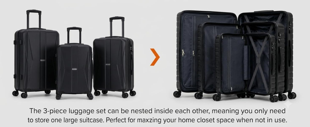 CONCEPTEN C3-ABS5PCS-BU Hardside Luggage Set – 5PCS, Blue – Blue / 5PCS – product detail