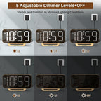 Peakeep Mirror Digital Alarm Clock, Gold