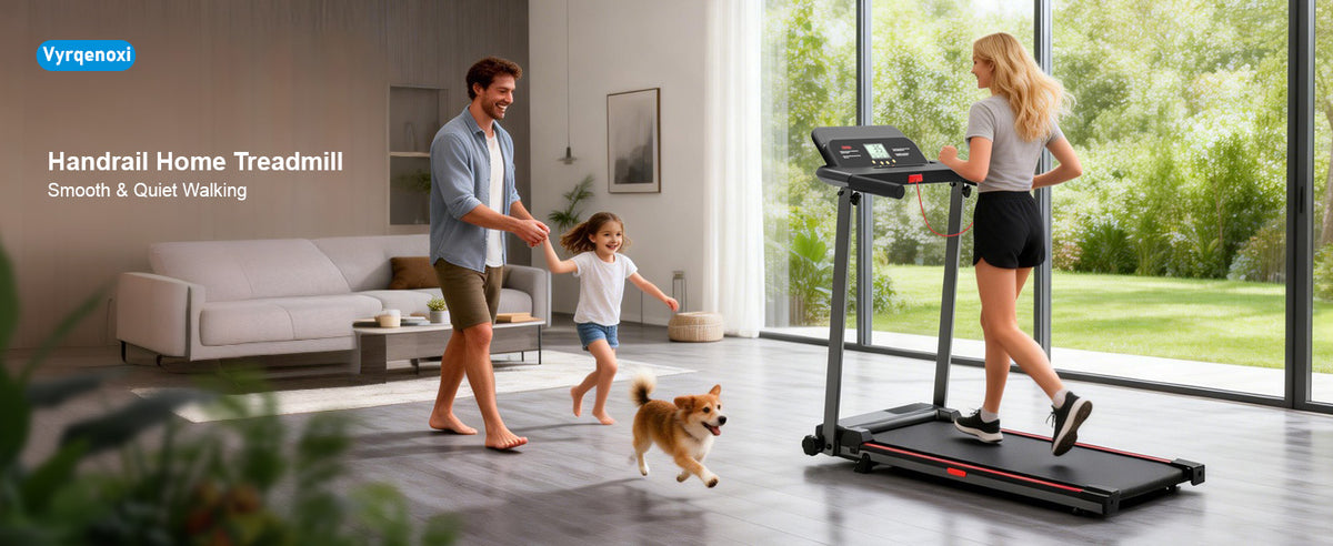Vyrqenoxi J20BC Under-Desk Walking Treadmill – Black-red – product detail