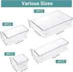 WOWBOX Clear Drawer Organizer Trays, 25-Pack
