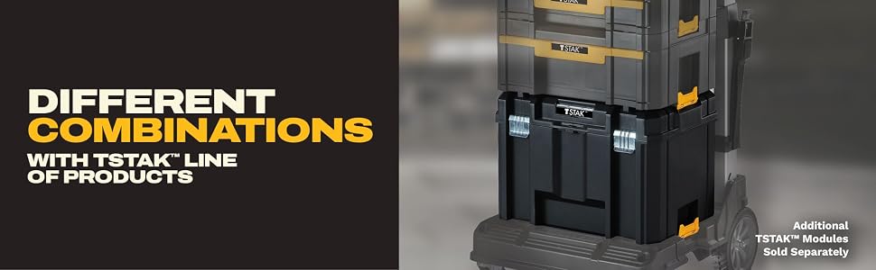 DEWALT DWST17804 TSTAK Double-Drawer Tool Organizer – 17.3 x 12.3 x 6.9 inches (Pack of 1), Black – 17.3 x 12.3 x 6.9 inches (Pack of 1) / Black – product detail