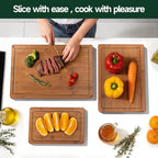 zeawec Carbonized Bamboo Cutting Boards, 3-Piece Set