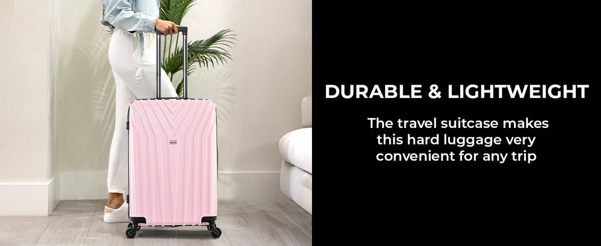 InUSA IUVAS00M-PNK Hardside Suitcase – 24 Inch, Pink – Pink / 24 Inch – product detail