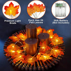 TURNMEON Lighted Maple-Leaf Garlands, 2-Pack