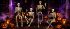 Abakuku GJ Posable Halloween Human Skeleton Set – 2pcs-36inch, White – 2pcs-36inch / White – product detail