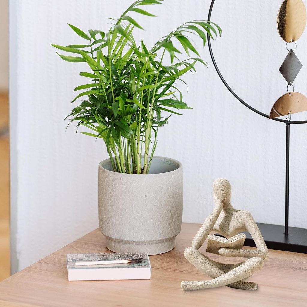 UTTCMK Reading Figure Sculpture, Beige