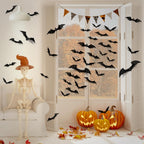 LUDILO Black 3D Bat Wall Decorations, 100 Pieces