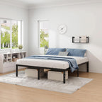 NEW JETO Queen Metal Bed Frame, 14-Inch Platform, Black