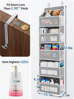 JARLINK Five-Pocket Door Organizer, Grey, Standard