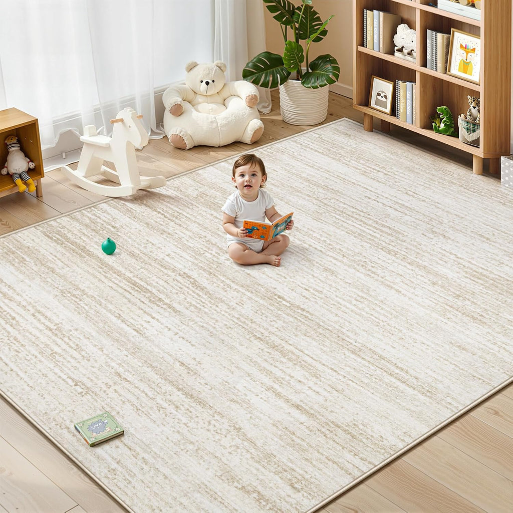 Zomfy Printed Area Rug, Beige, 8 x 10 ft