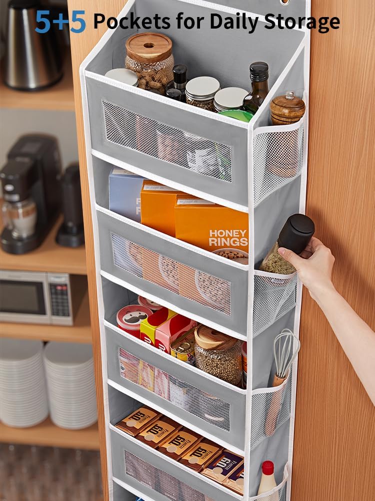 JARLINK Five-Pocket Door Organizer, Grey, Standard