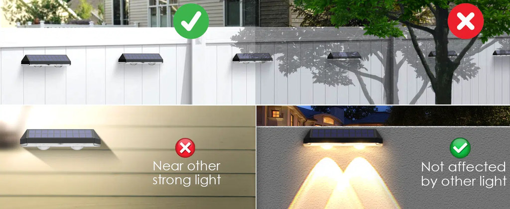 LIANGLOME Solar Fence Lights with Three White Modes, 8-Pack