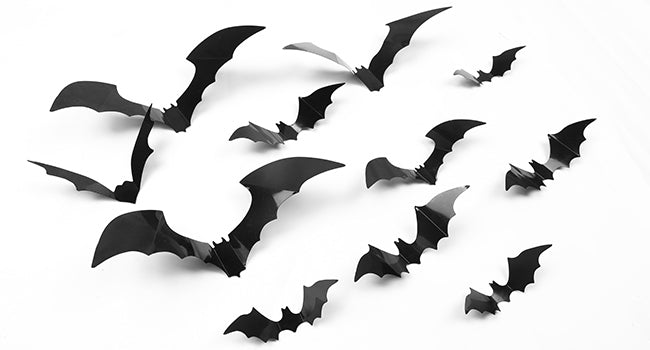 LUDILO Black 3D Bat Wall Decorations, 100 Pieces